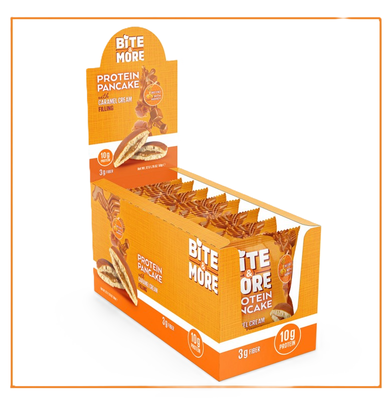 Bite & More Protein Pancake Caramel Cream 12 Adet x 50 Gram