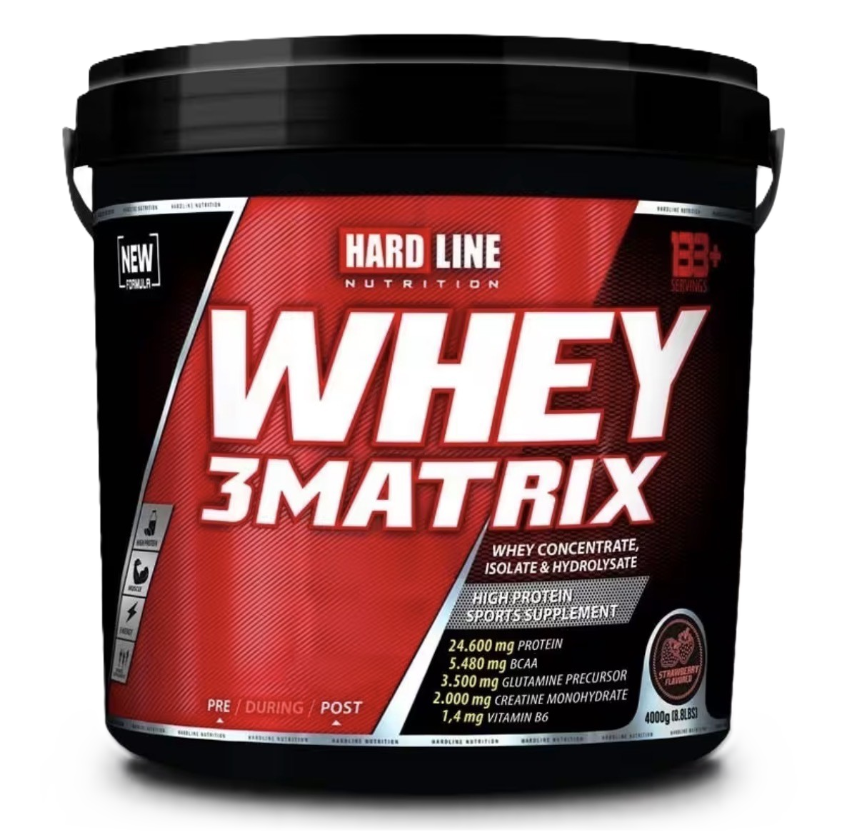 Hardline Whey 3Matrix Çilek 4000 Gr
